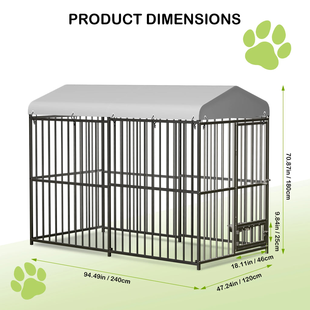 Heavy Duty Outdoor Dog Kennel with Roof