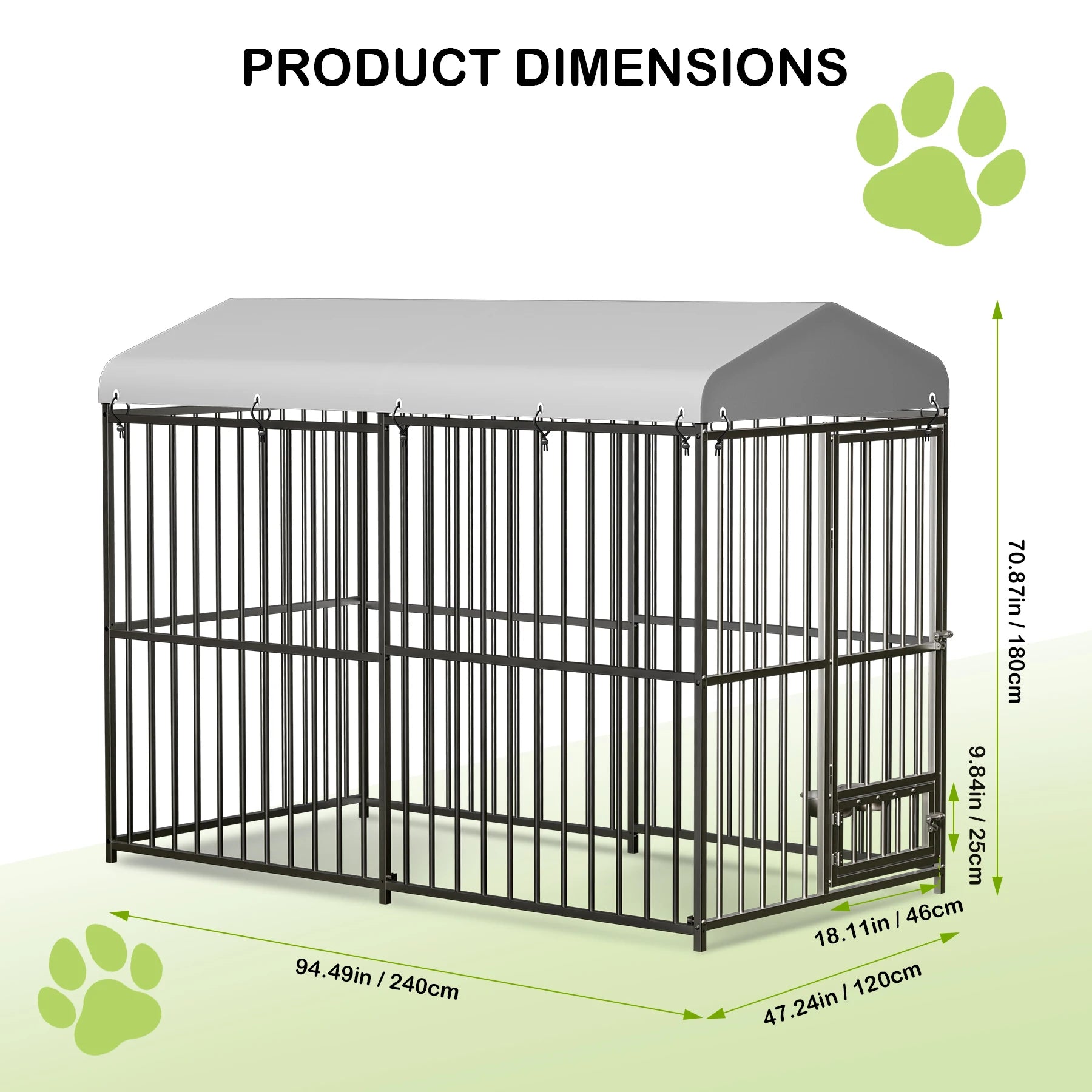 Heavy Duty Outdoor Dog Kennel with Roof