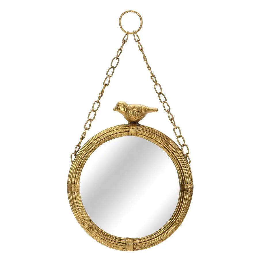 6.7 In Decorative Bird Small Hanging Vintage Mirror
