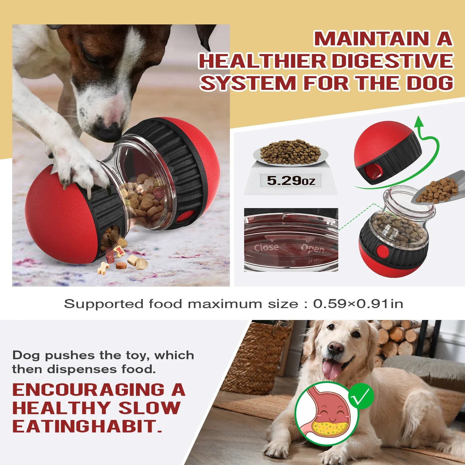 Pet Dog Cat Interactive Slow Feeder Ball