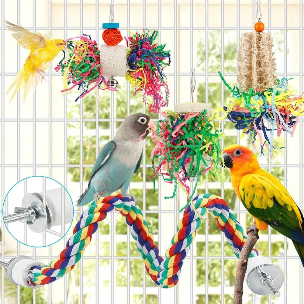 6 Pack Bird Shredding Chewing Toys