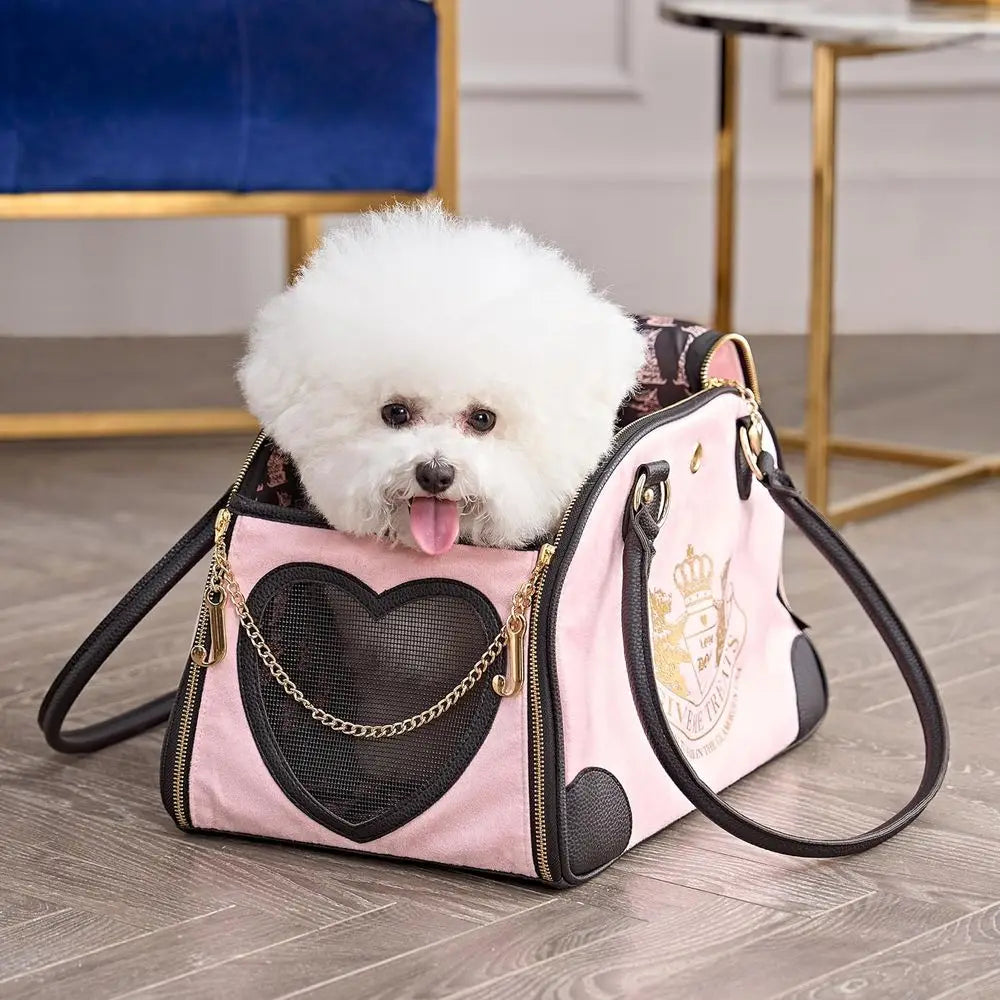 Stylish Pink Travel Bag for Small Dogs and Cats