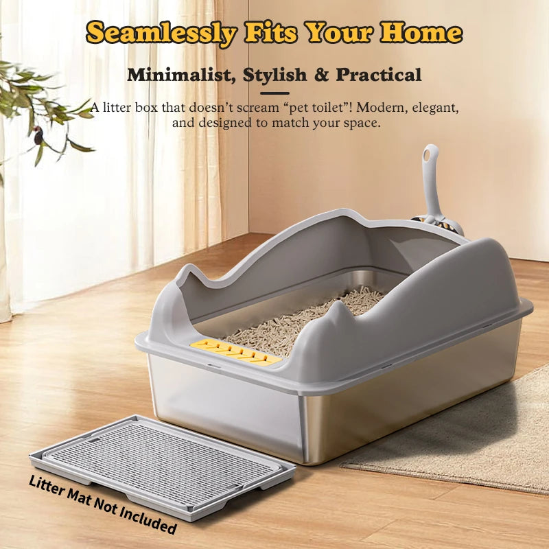 Stainless Steel Cat Litter Box With Lid