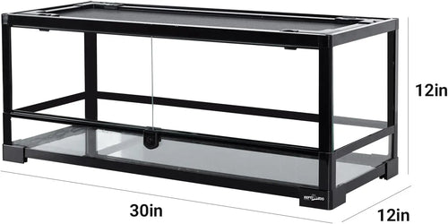 20 Gallon Front Opening Glass Reptile Terrarium 30x12x12 In