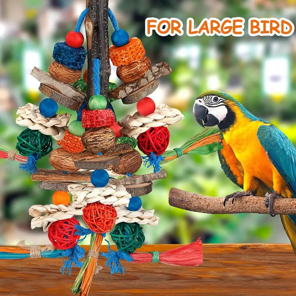 Natural Parrot Chewing Toy for Small to Medium Birds
