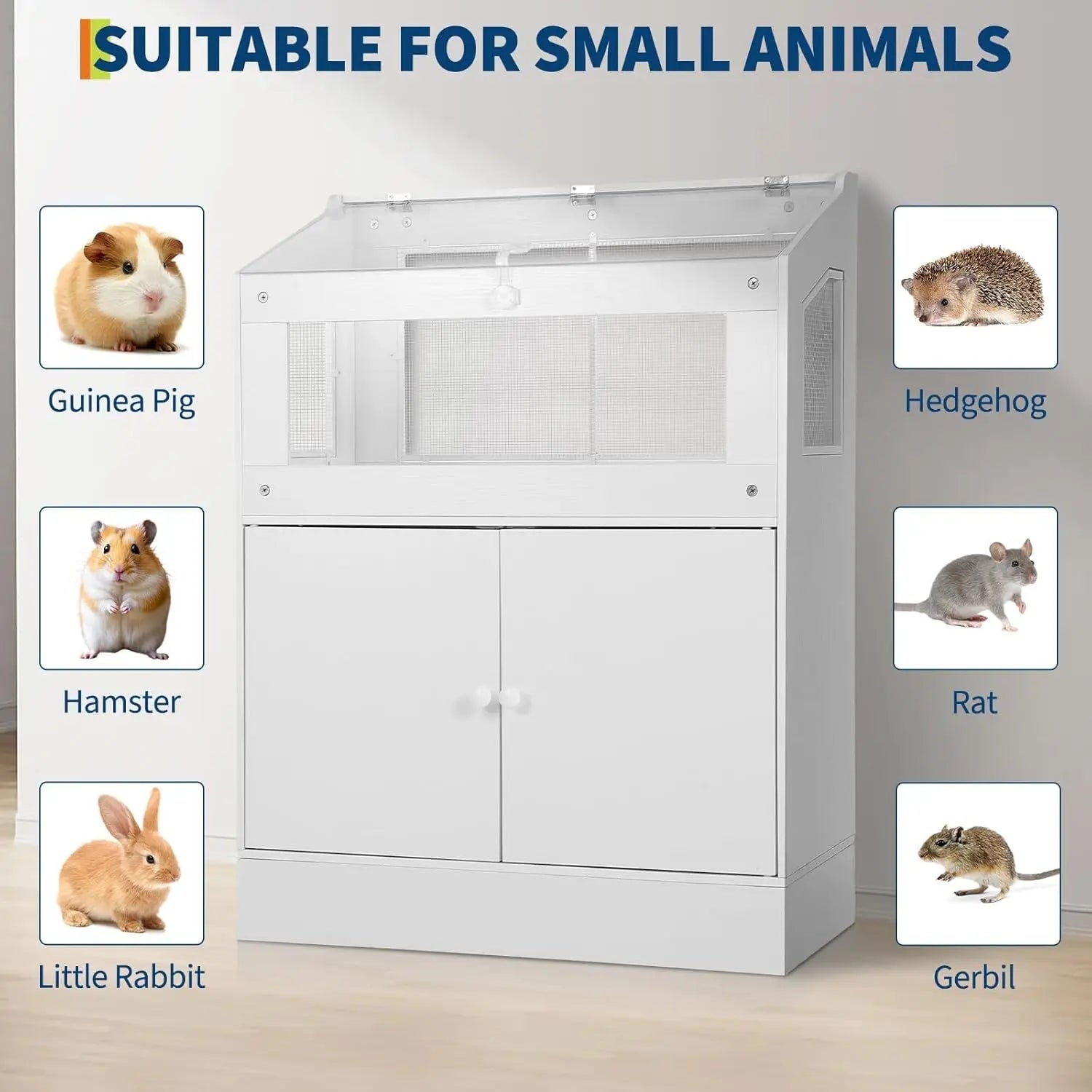 Small Animals Cage with Storage Cabinet