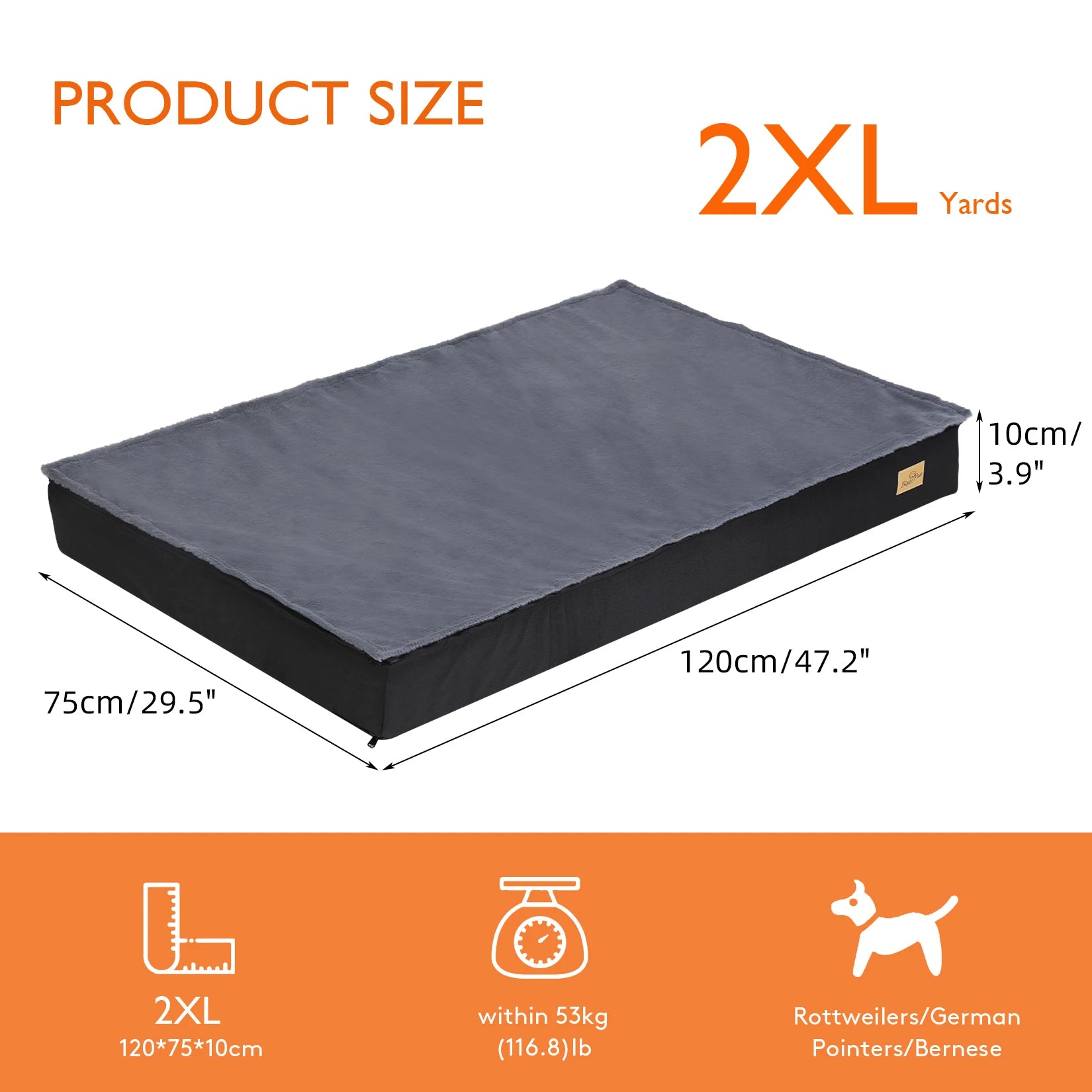 Jumbo Pet Dog Cat Orthopedic Memory Foam Bed