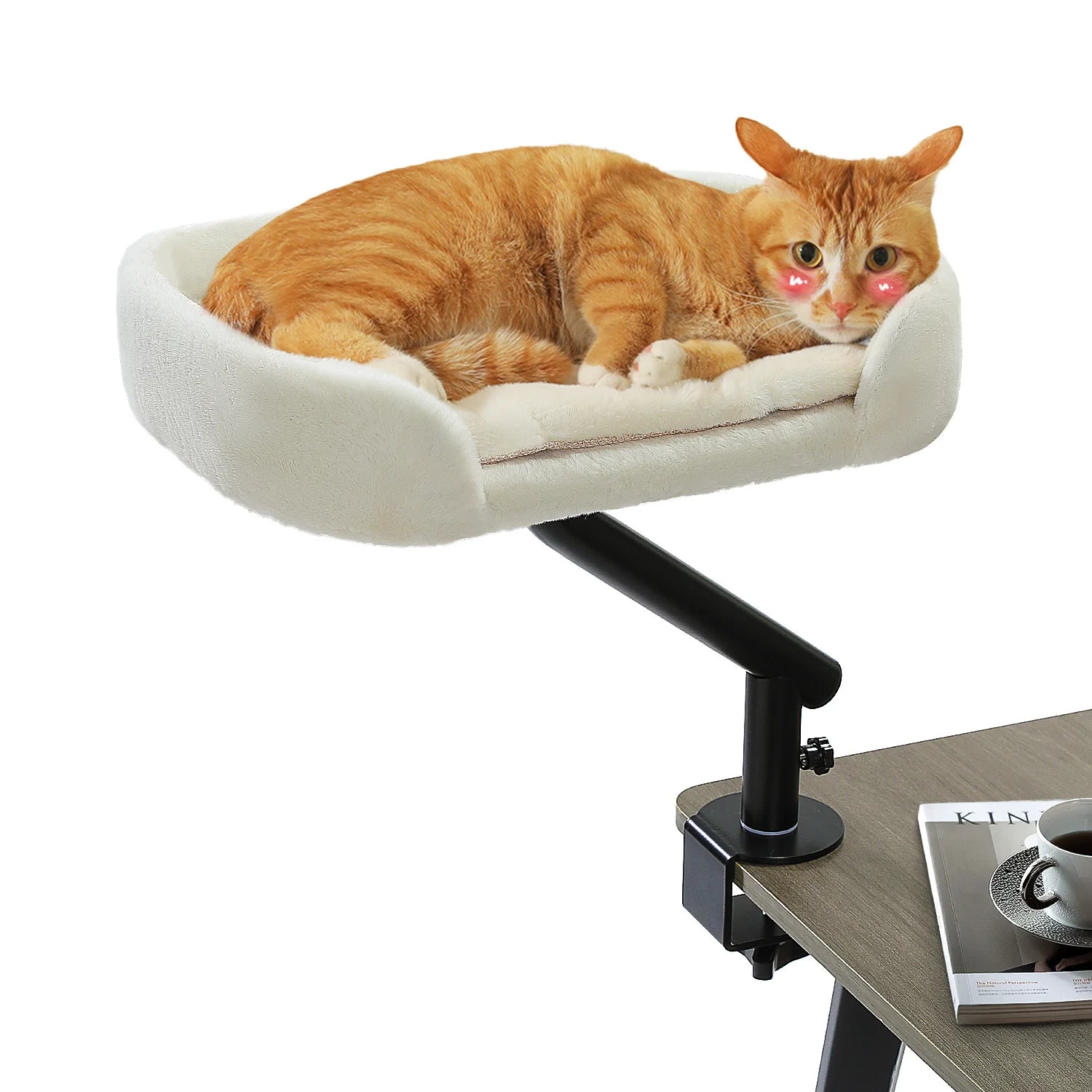 360° Rotatable Cat Bed and Stand for Desk