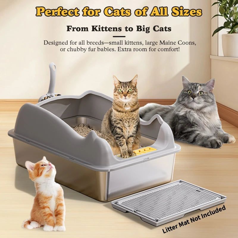 Stainless Steel Cat Litter Box With Lid