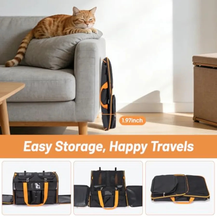 Large Dual Pet Carrier with Removable Divider
