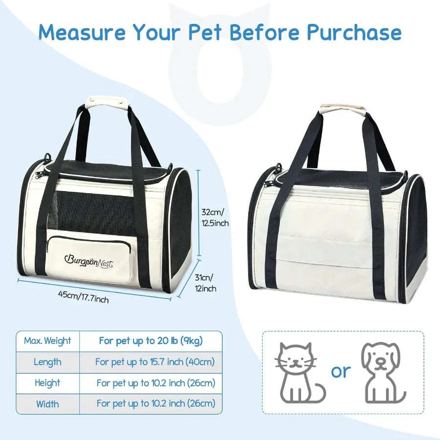 Pet Dog Cat Carrier for Pets Under 25 lbs