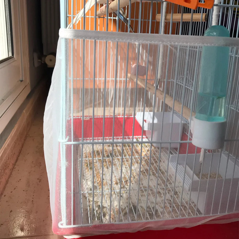 Bird Cage Cover Nylon Mesh Seed Catcher