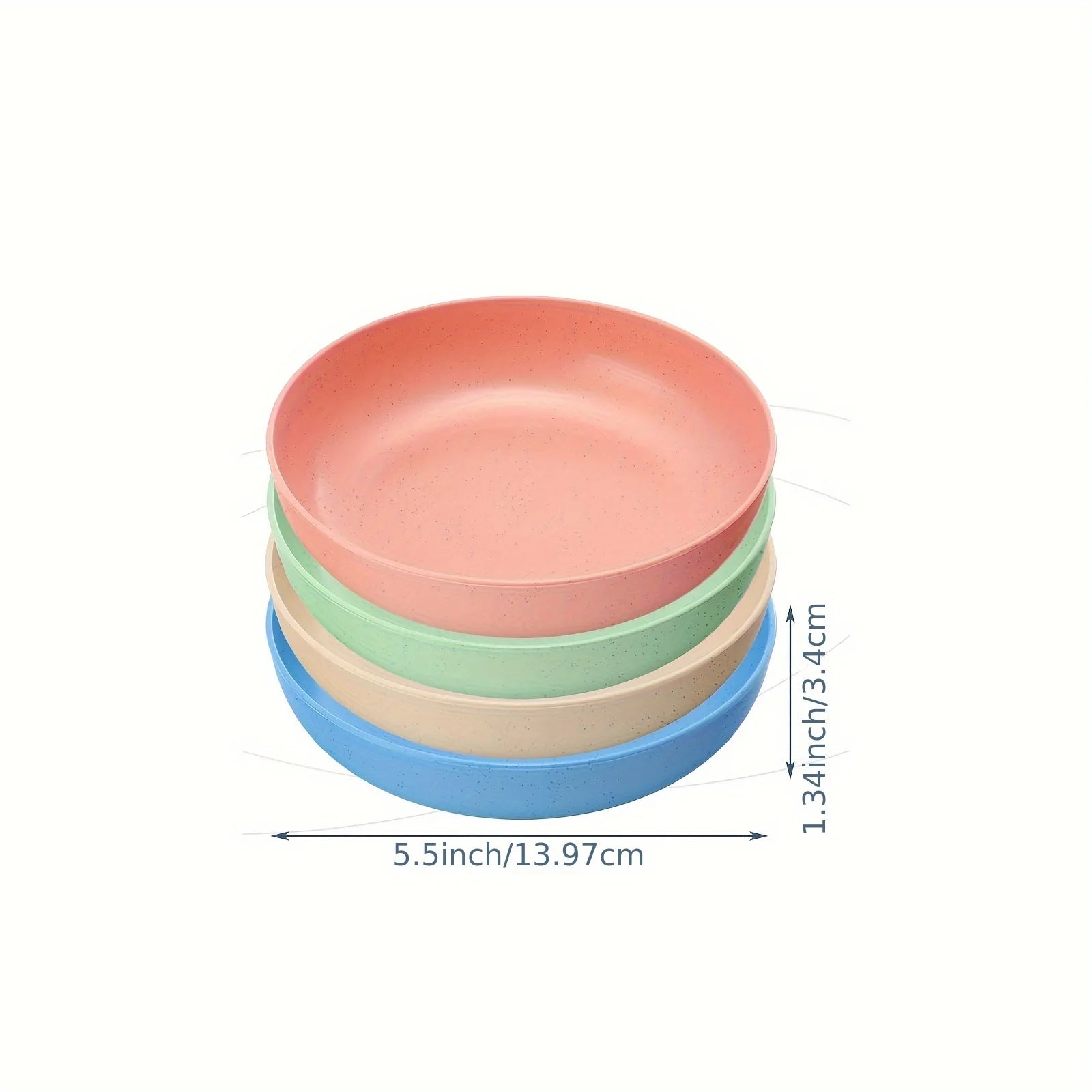 4pcs Shallow Colorful Cat Food and Water Bowls