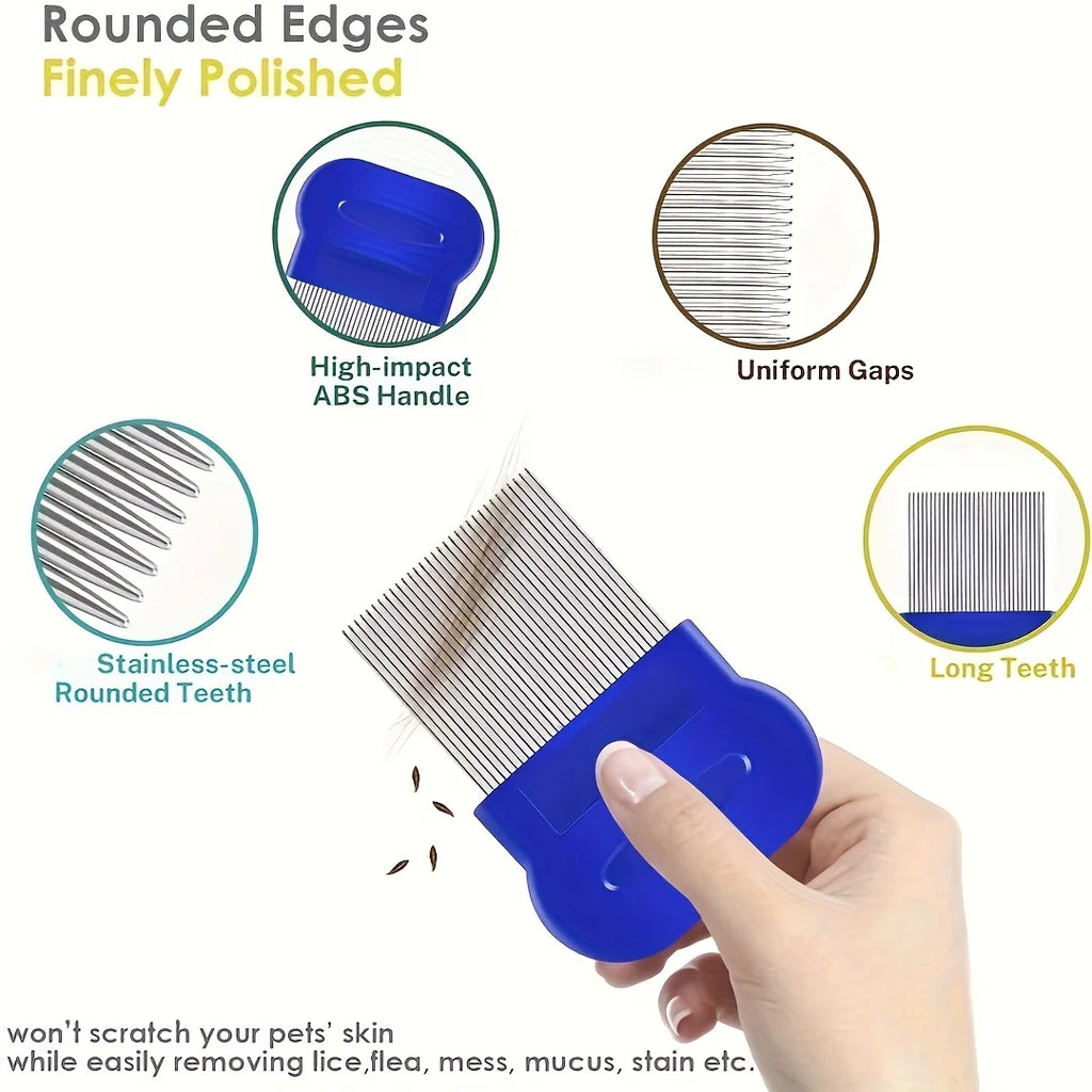 4 Pack Flea and Lice Pet Grooming Combs