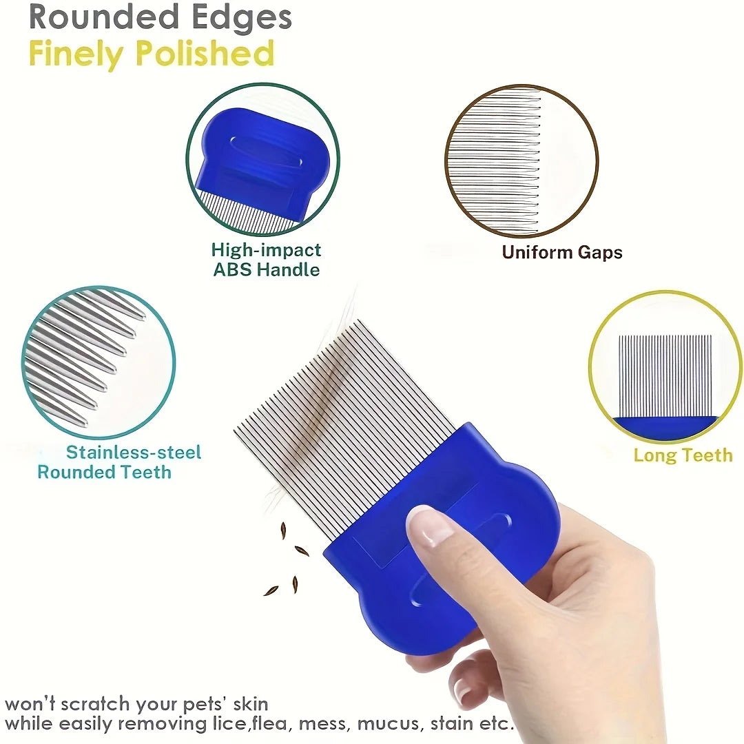 4 Pack Flea and Lice Pet Grooming Combs