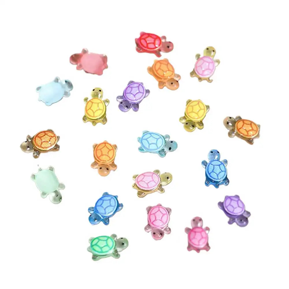 100Pcs Mini Resin Turtles Night Glow Figurines