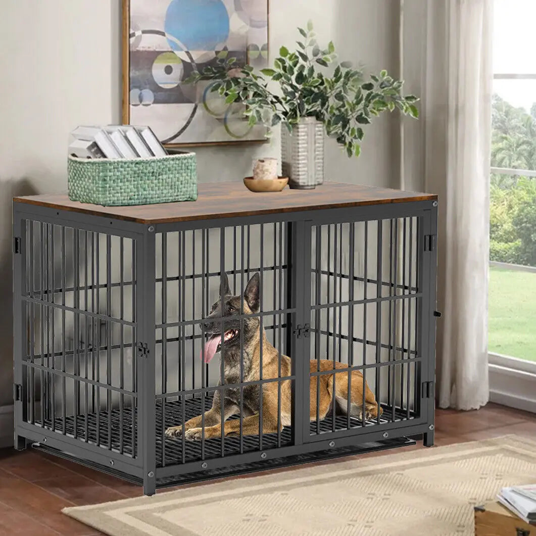 Furniture Style Dog Crate Kennel 3 Doors