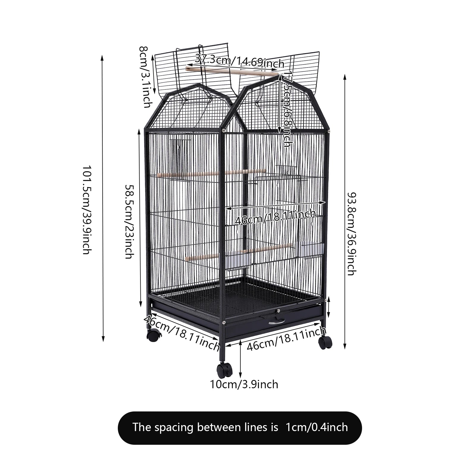 Medium Metal Bird Cage 360° Indoor/Outdoor
