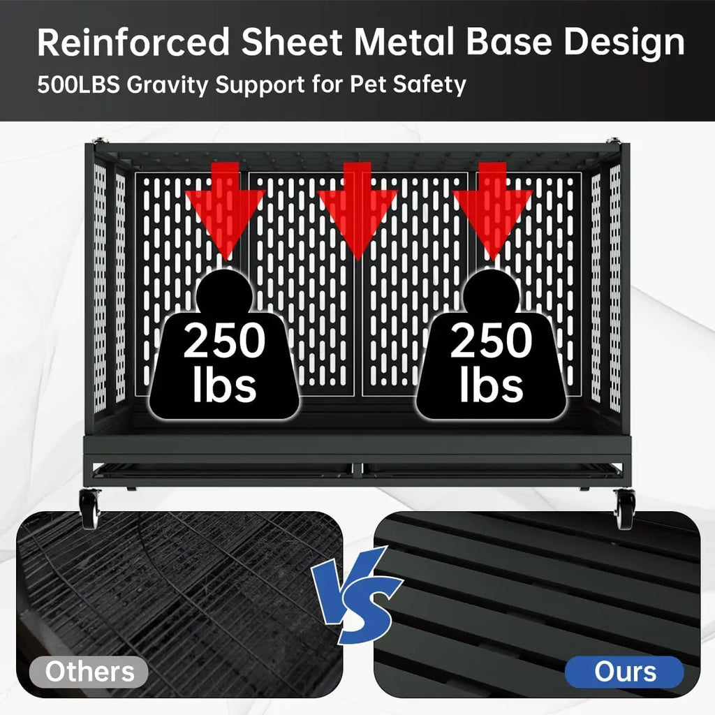 48-Inch Heavy-Duty Dog Crate with Wheels
