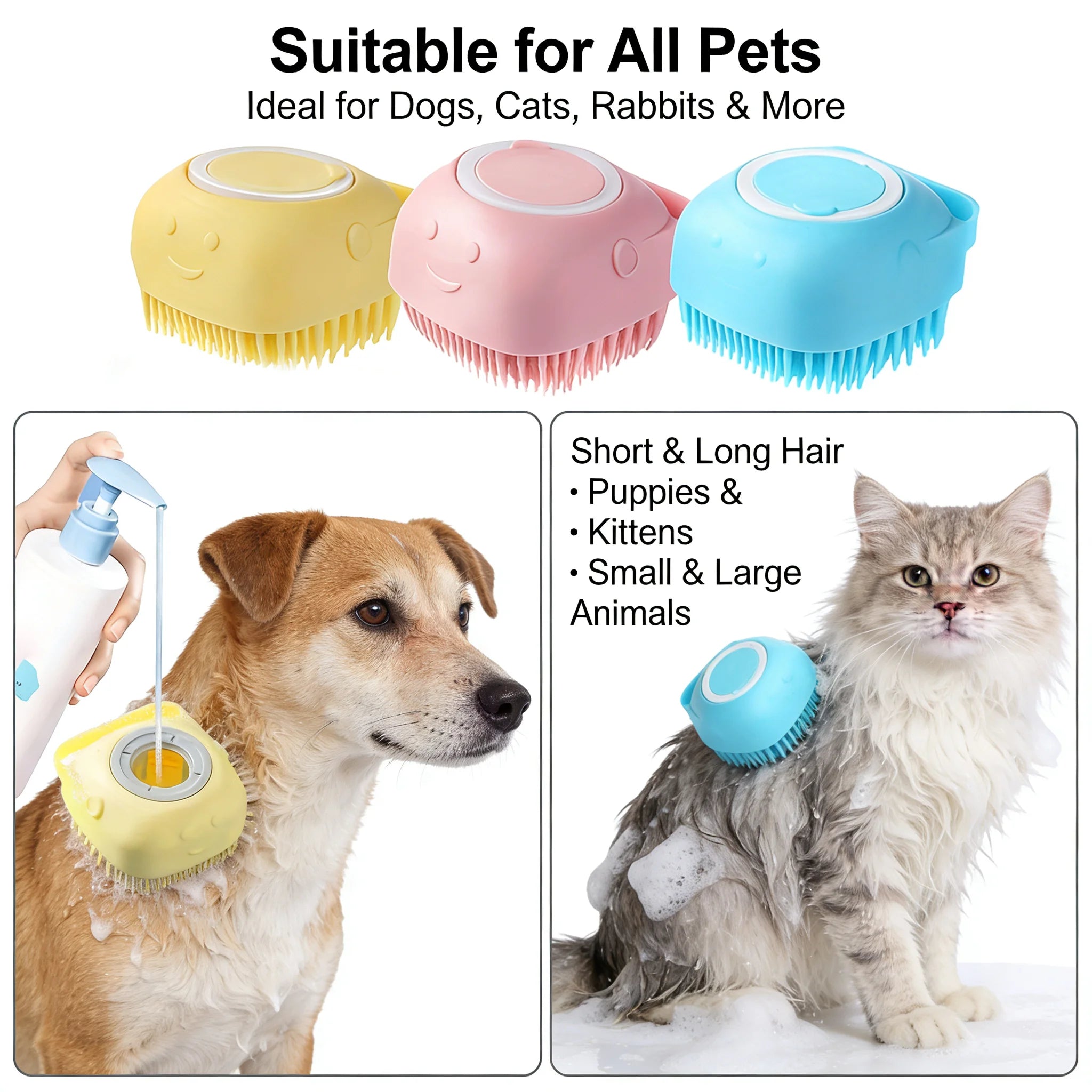 2-In-1 Pet Bath & Massage Brush