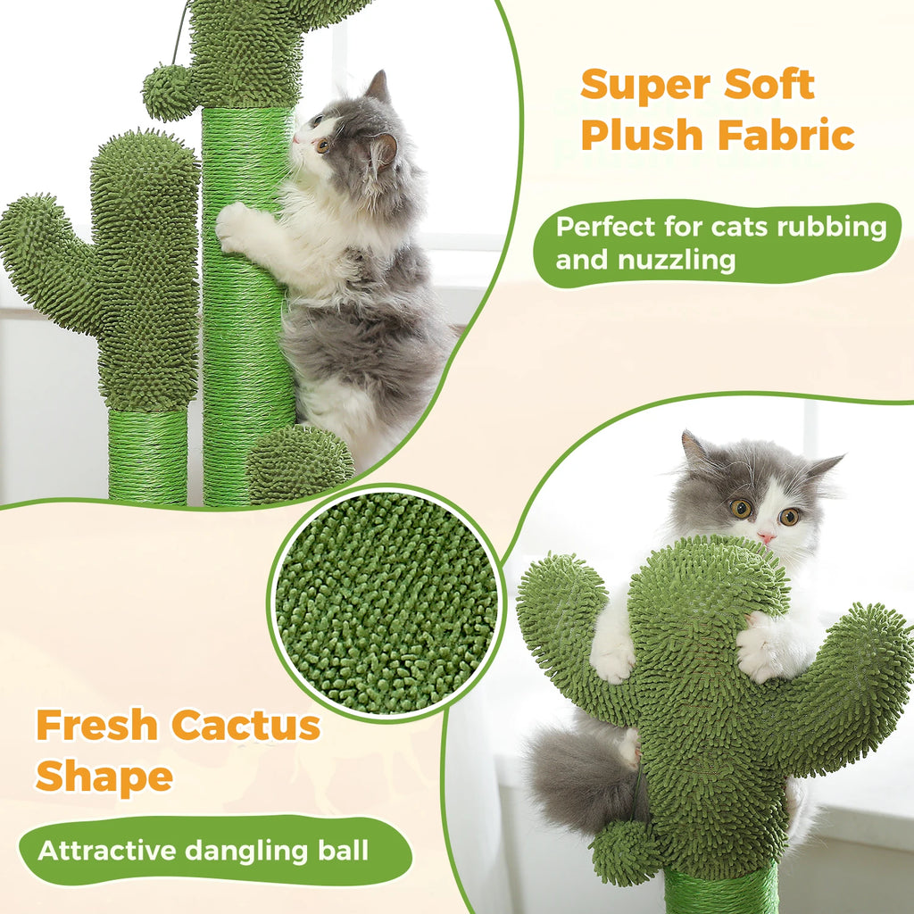 Cactus Triple Scratching Post for Indoor Cats