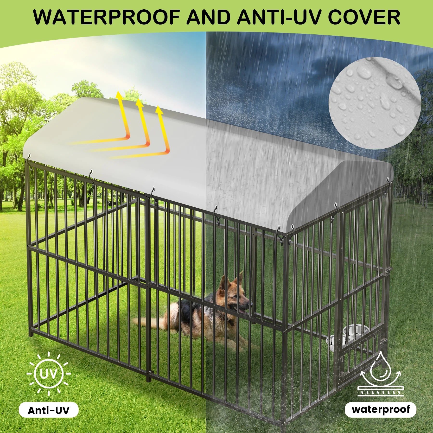 Heavy Duty Outdoor Dog Kennel with Roof