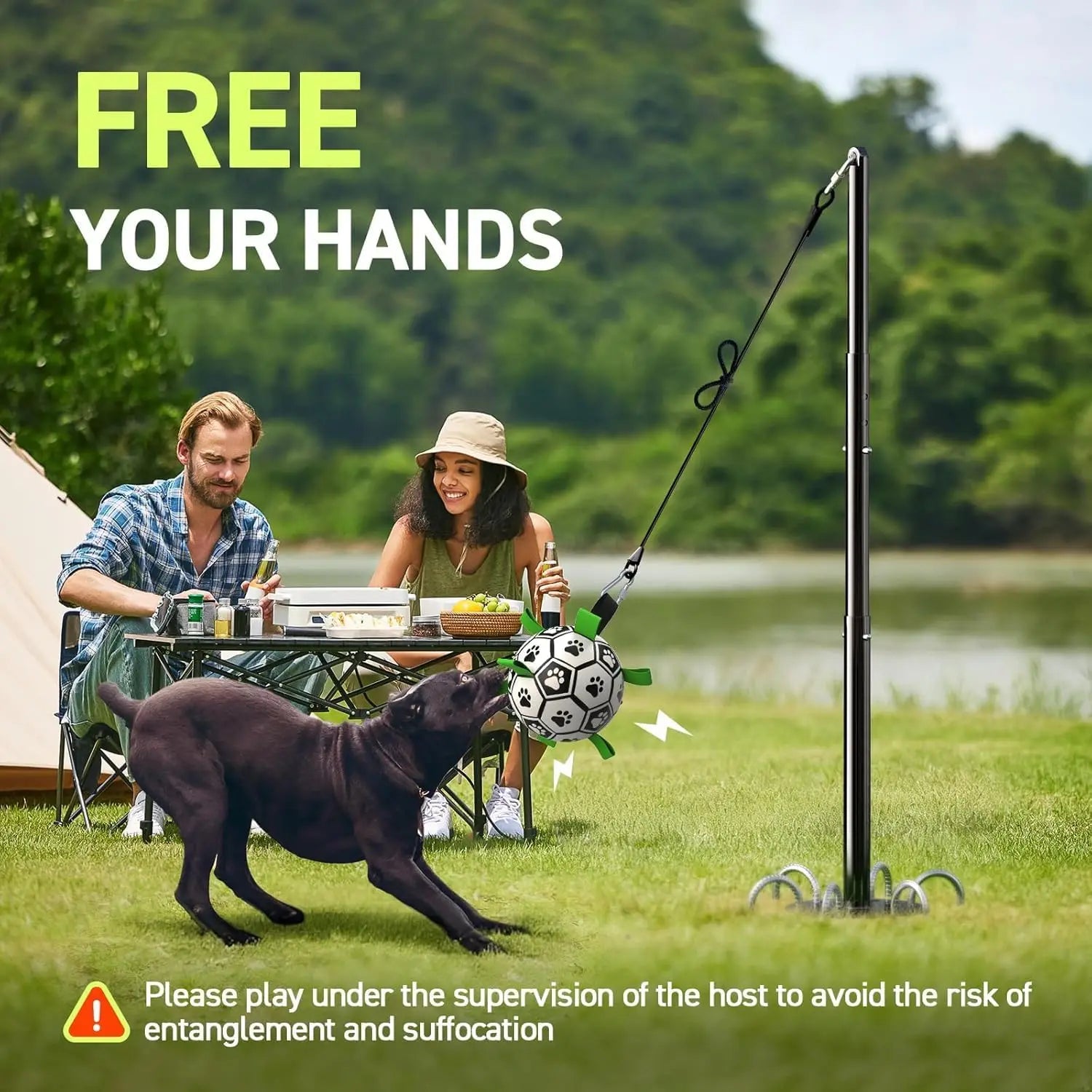 Tether Tug Outdoor Dog Toy with Adjustable Pole