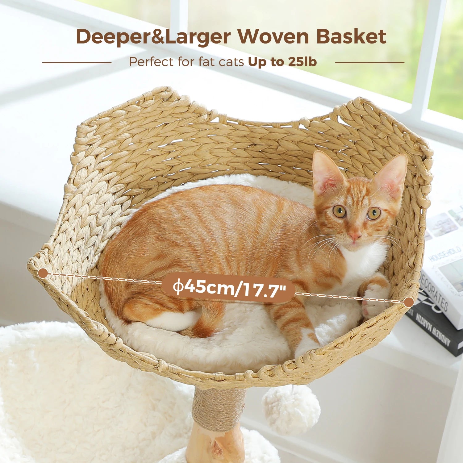Modern Cat Tree Tower with Wood Scratching Posts