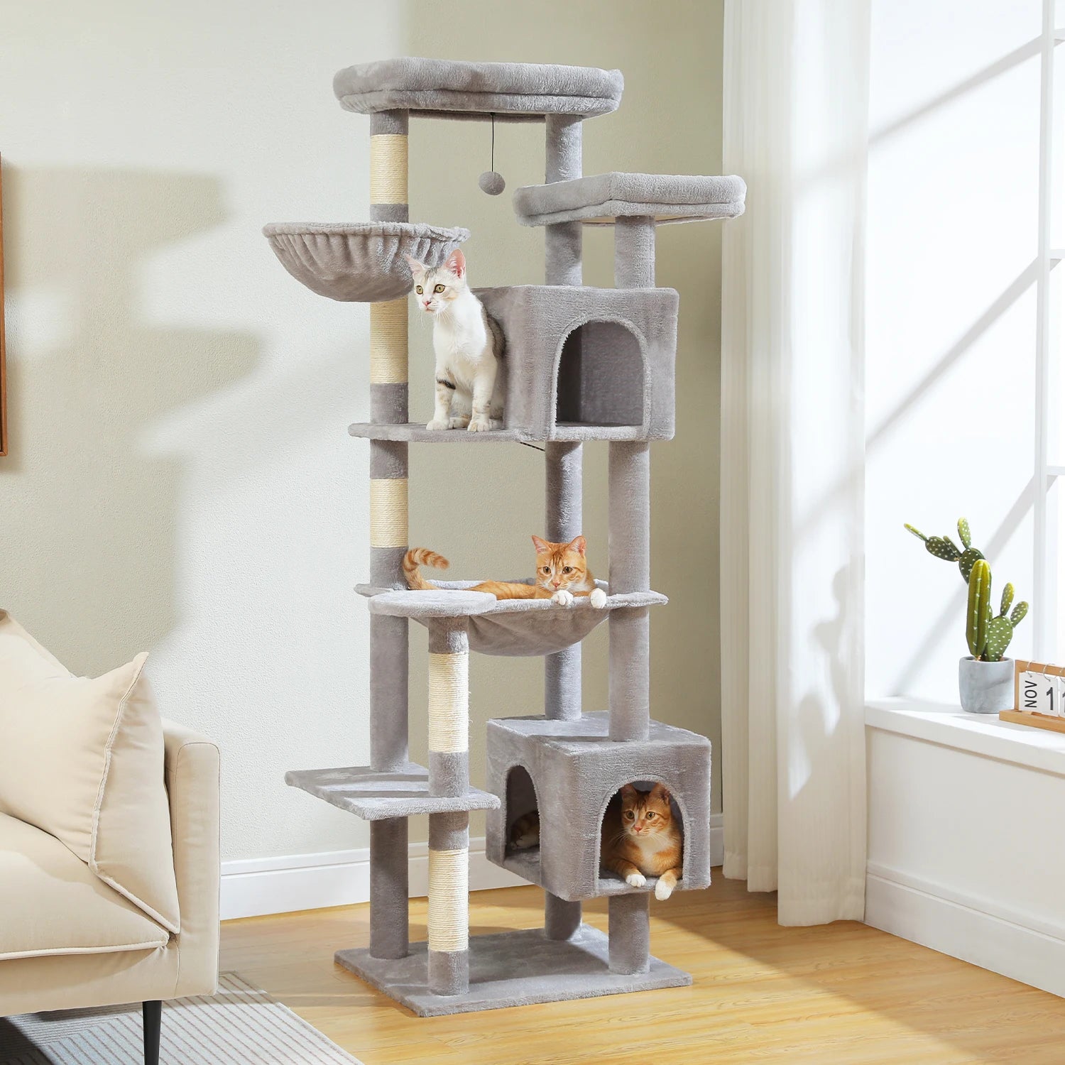 Large Multi-Level Cat Tree Tall Tower