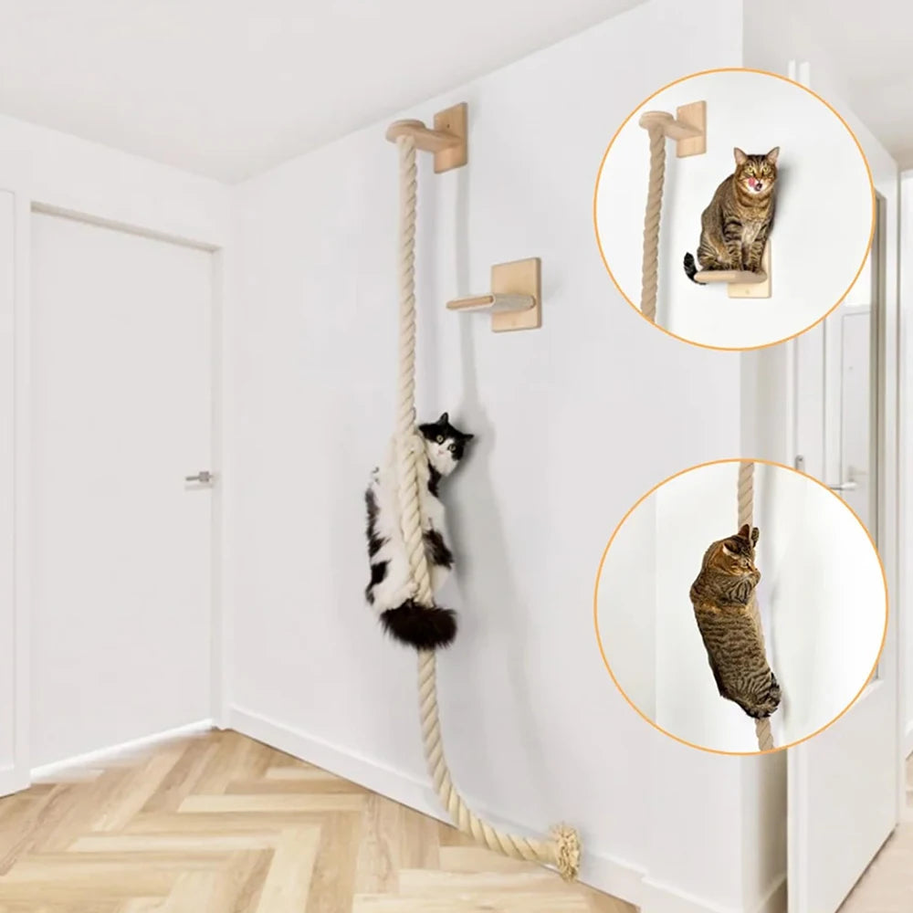 Cat Climbing Shelf and Rope Wall Mounted
