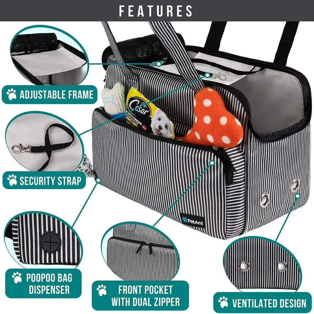 Small Pet Purse Carrie Bag with Pockets