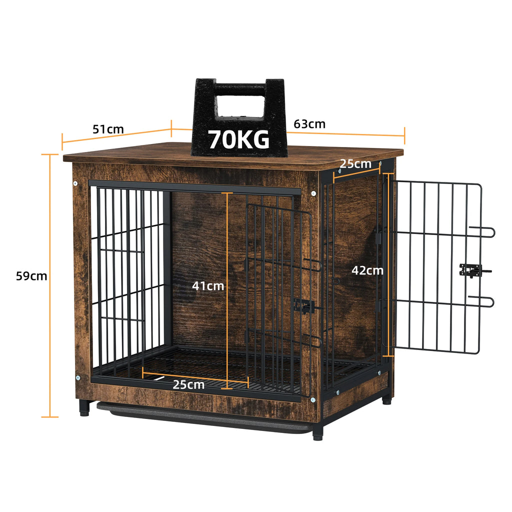 Pet Dog Cage Kennel End Table with 2 Doors