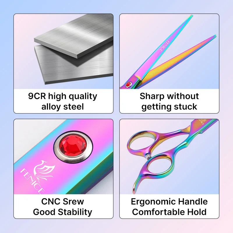6.5/7.0 Inch Rainbow Pet Grooming Scissors