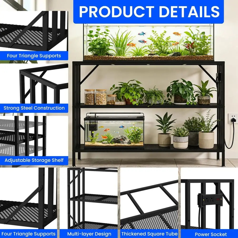 55-75 Gallon Fish Tank Stand with Power Outlet
