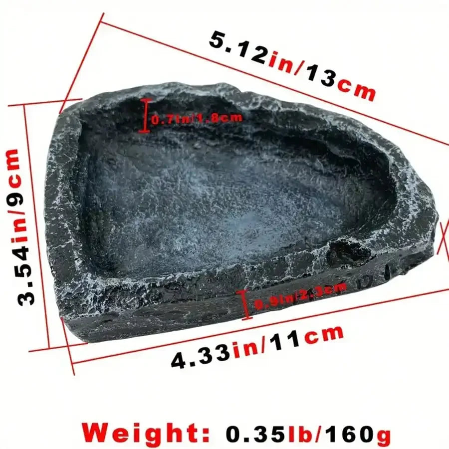 1 Pcs Small Reptiles Realistic Stone Feeding and Water Bowl