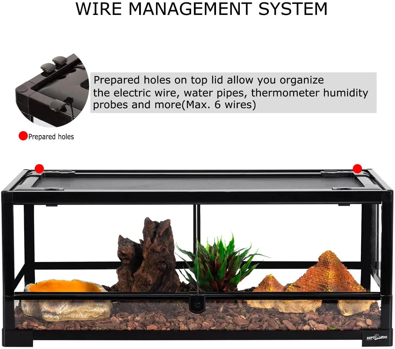 20 Gallon Front Opening Glass Reptile Terrarium 30x12x12 In