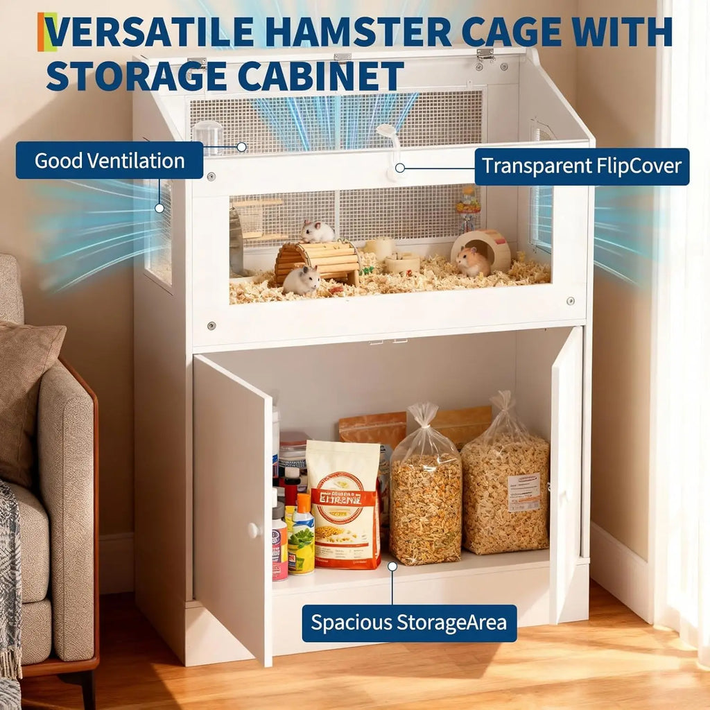 Small Animals Cage with Storage Cabinet