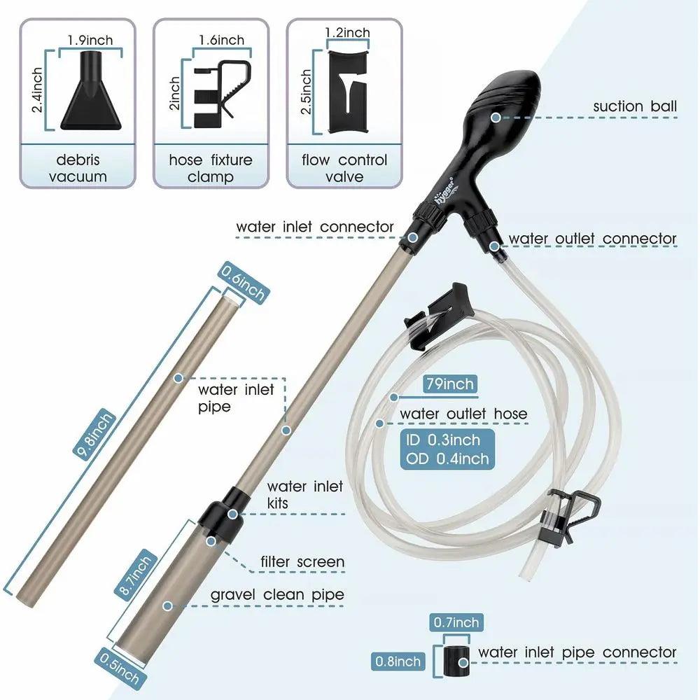 Small Gravel Vacuum for Aquarium 80GPH