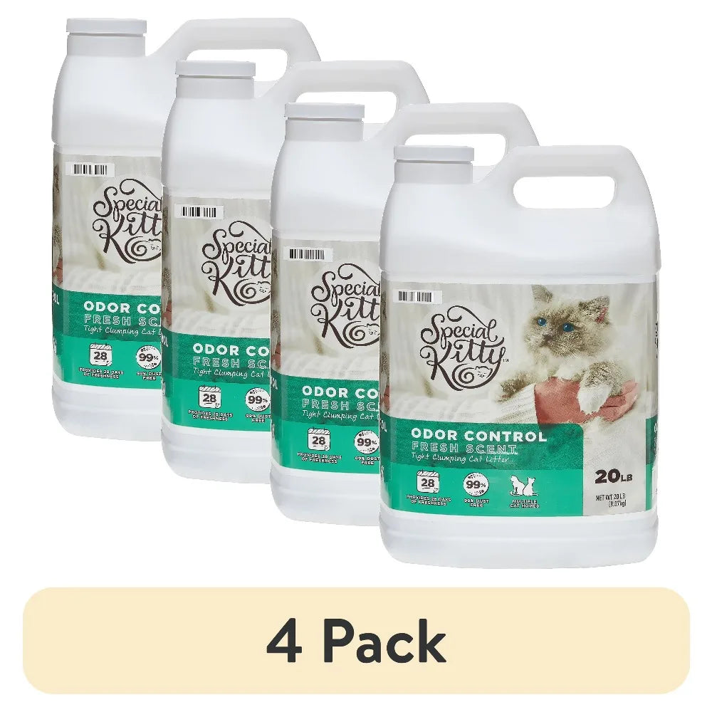 4-Pack Clumping Clay Cat Litter Fresh Scent