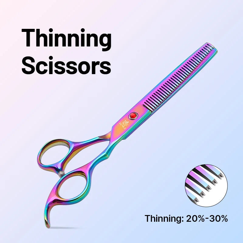 6.5/7.0 Inch Rainbow Pet Grooming Scissors