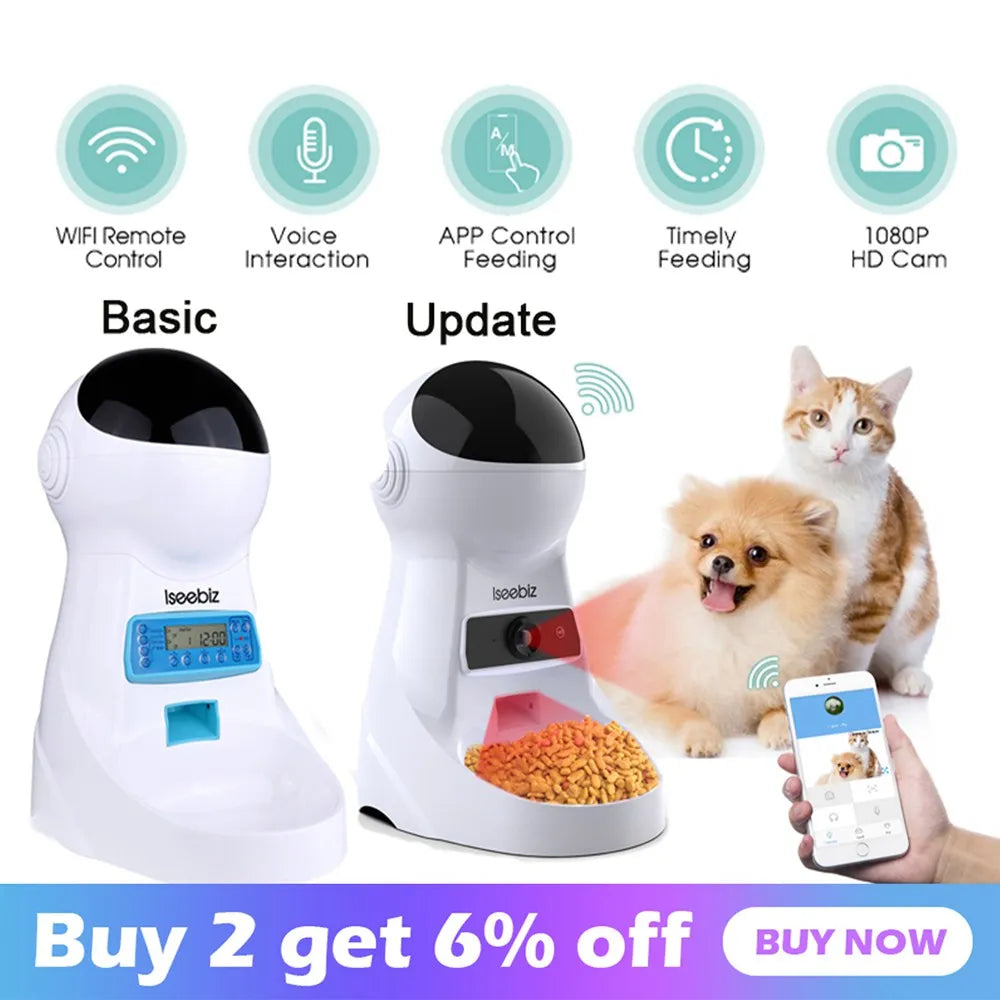 3L Automatic Schedule Pet Dog Cat Feeder With Voice Record