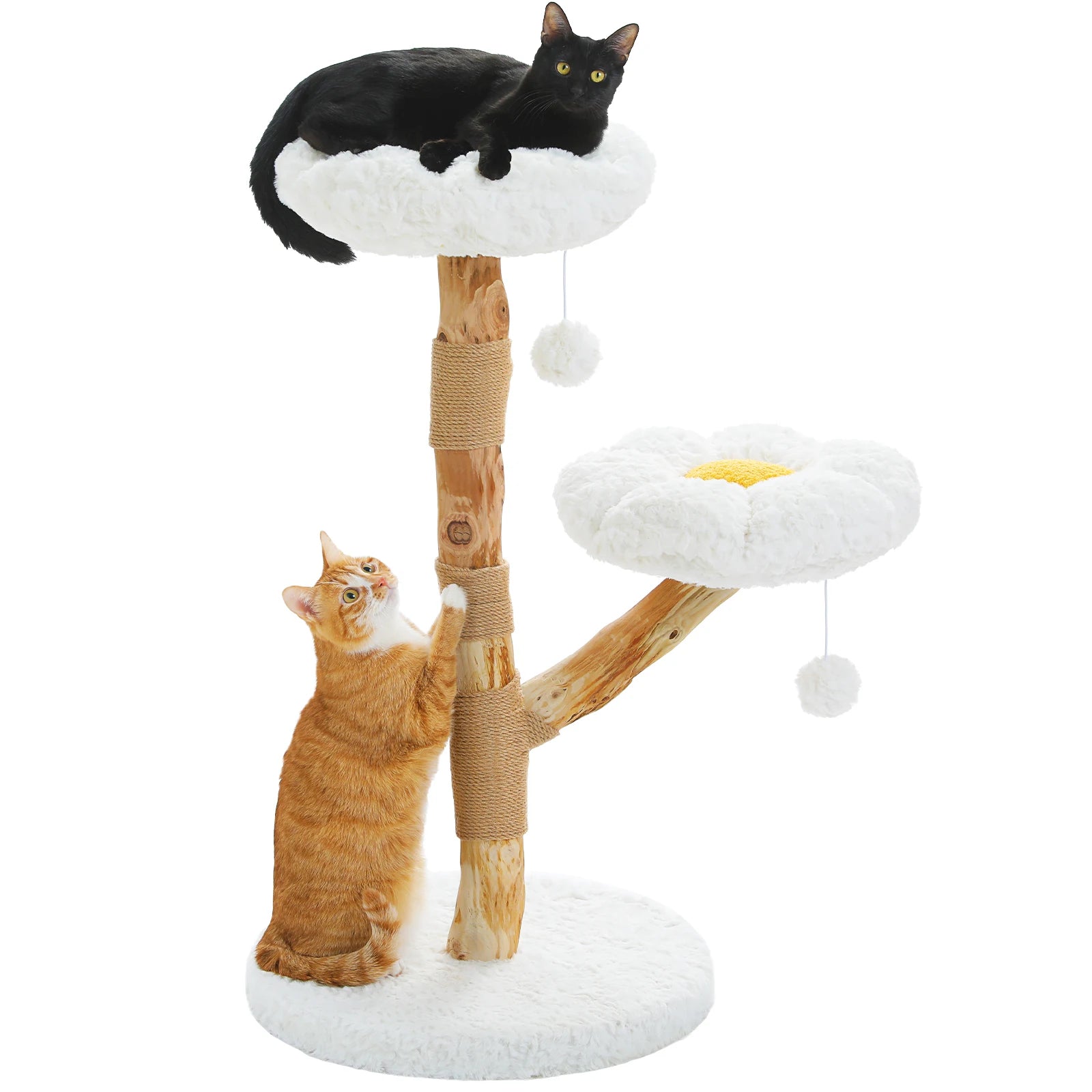 Modern Cat Tree Tower with Wood Scratching Posts