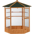69" Large Wooden Hexagonal Outdoor Bird Cage