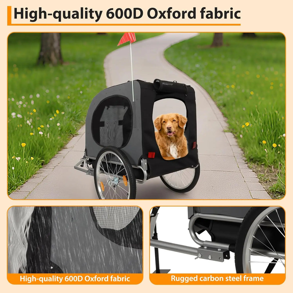 Steel Folding Pet Cart Bicycle Carrier
