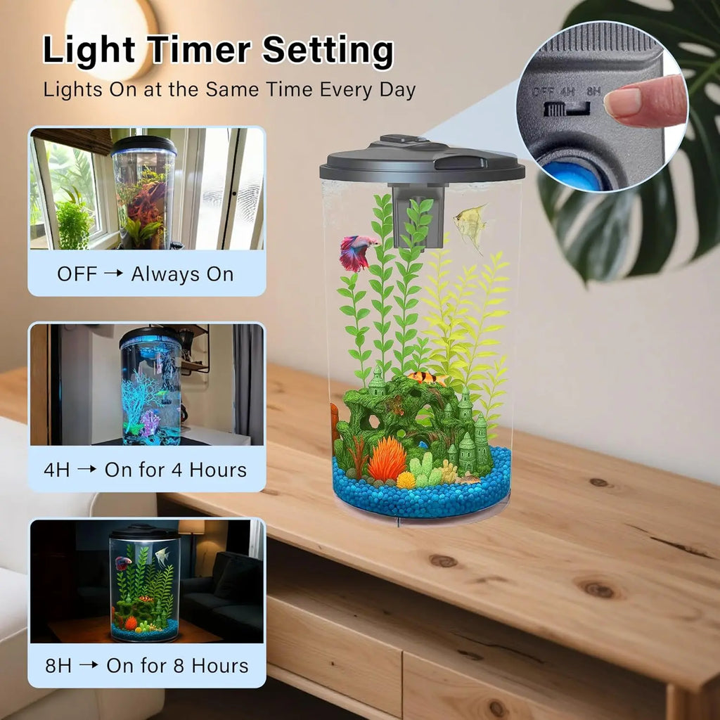 6-Gallon 360-Degree Aquarium Kit for Tropical Fish