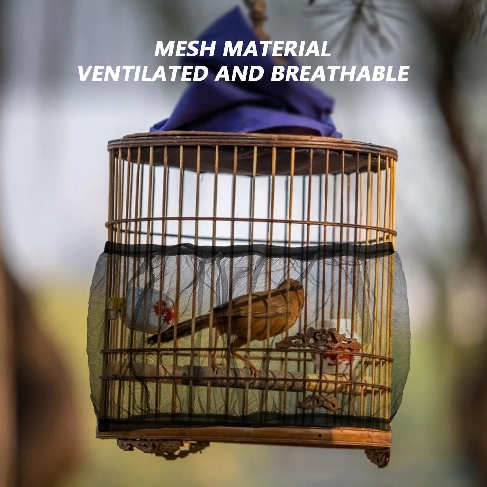 Bird Cage Cover Nylon Mesh Seed Catcher