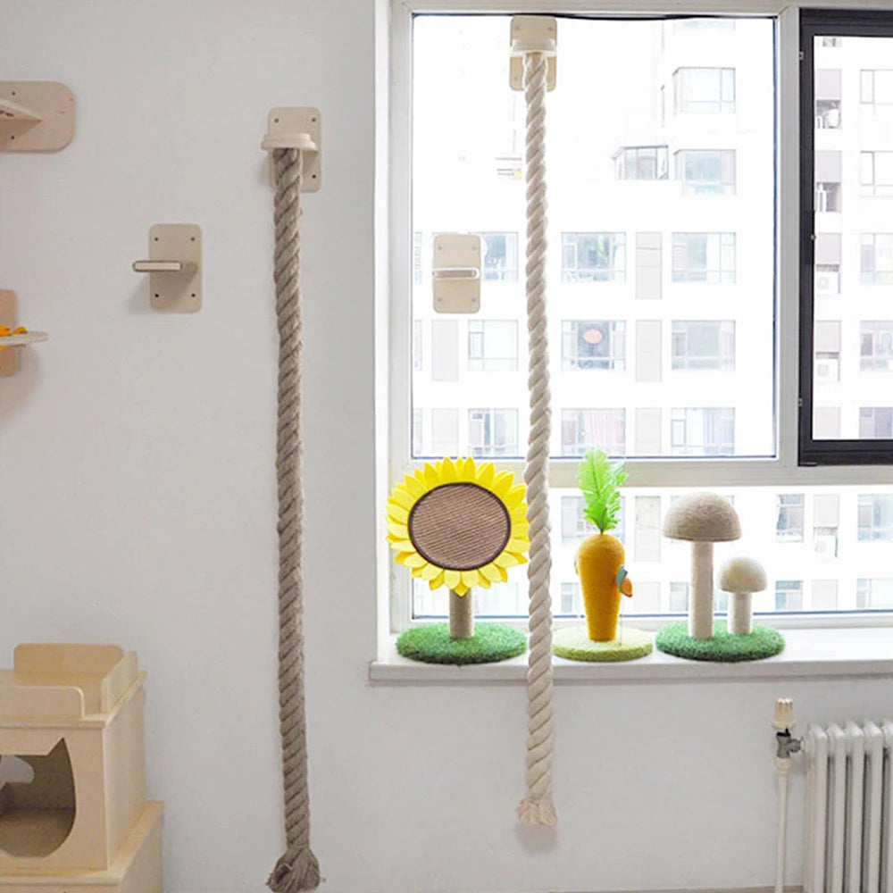 Cat Climbing Shelf and Rope Wall Mounted