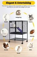 Multi-Level Metal Small Animal Cage with Ramp & Storage