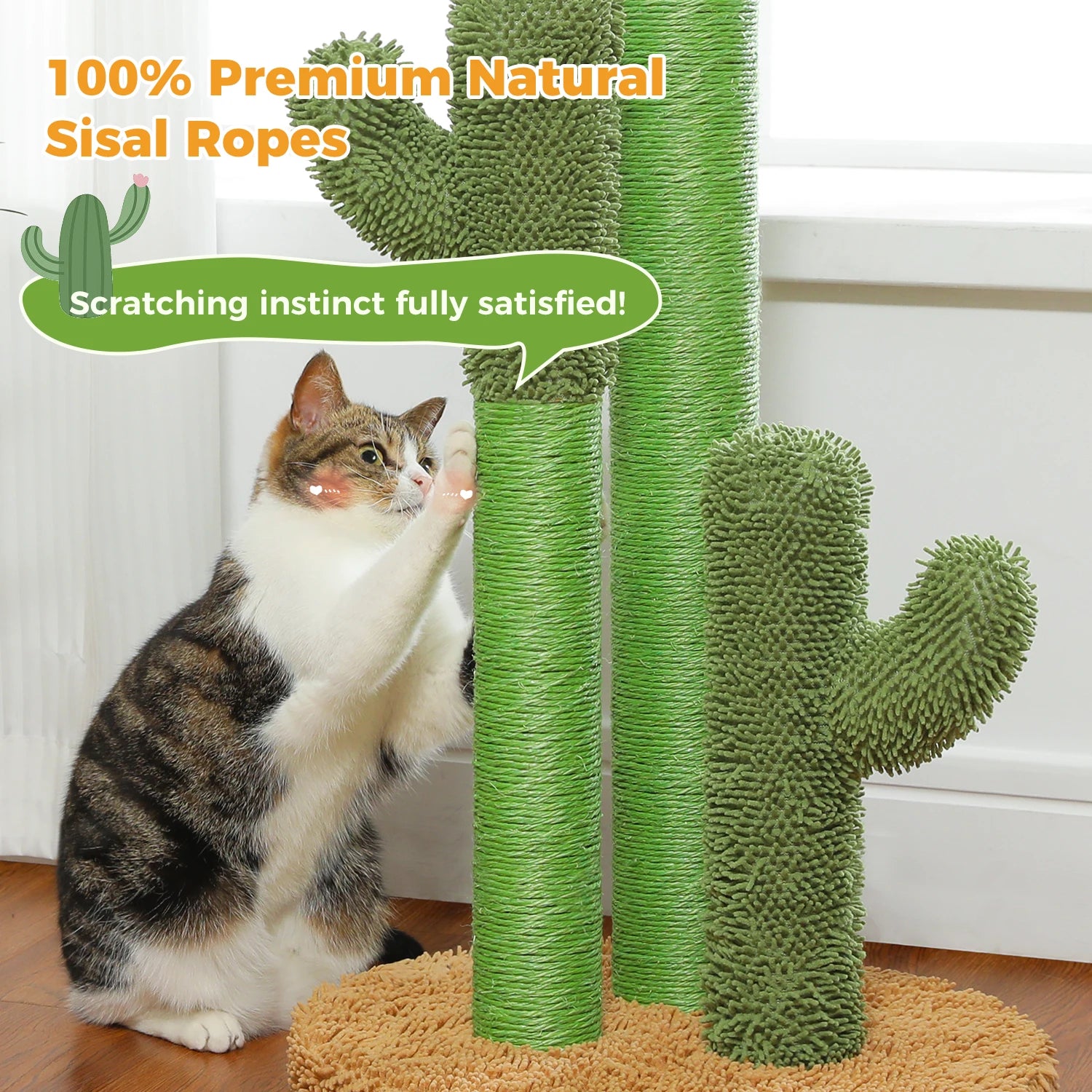 Cactus Triple Scratching Post for Indoor Cats
