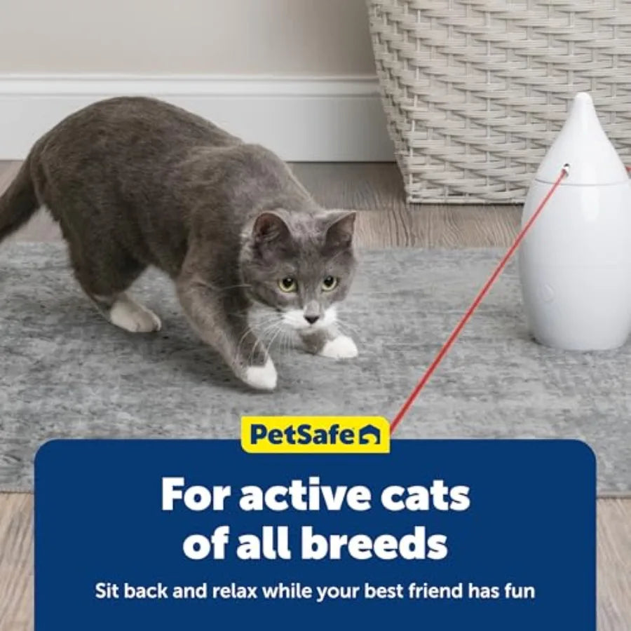 Zoom Rotating Red Laser Cat Toy with Dual Beams